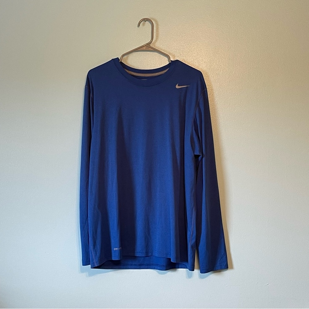 Men’s Nike Blue Dri-Fit Long Sleeve Workout Shirt